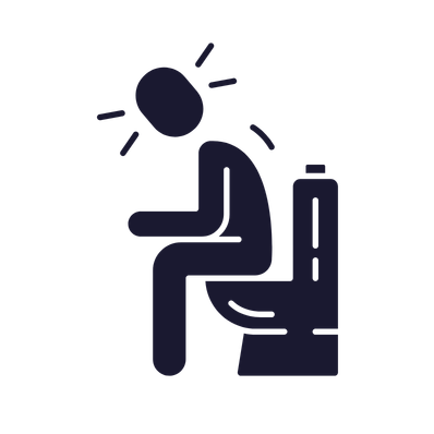 Constipation and repeated straining