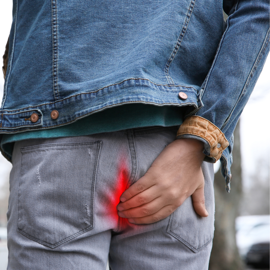 Pain and swelling around the anal area